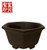 Hexagonal pot, dark grey/brown colour. 15.5x9x18cm