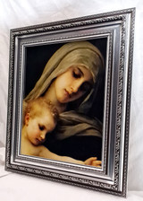 Virgin Mary & Child - Framed Artwork - Silver