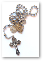 Classic Stainless Steel Chain Rosary (with Embossed Pouch)