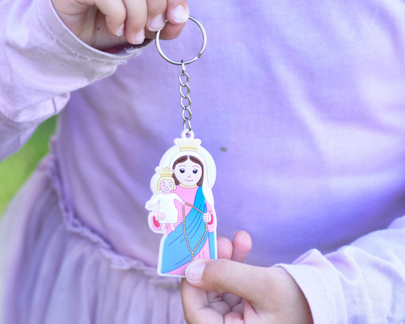 Our Lady of the Rosary Key Ring - Little Saints by Norma
