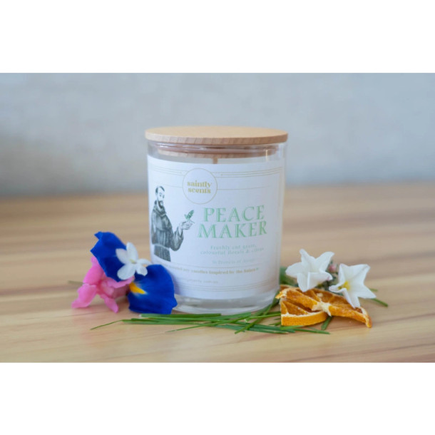 Saint Francis of Assisi Candle – Peace & Hope - Saintly Scents