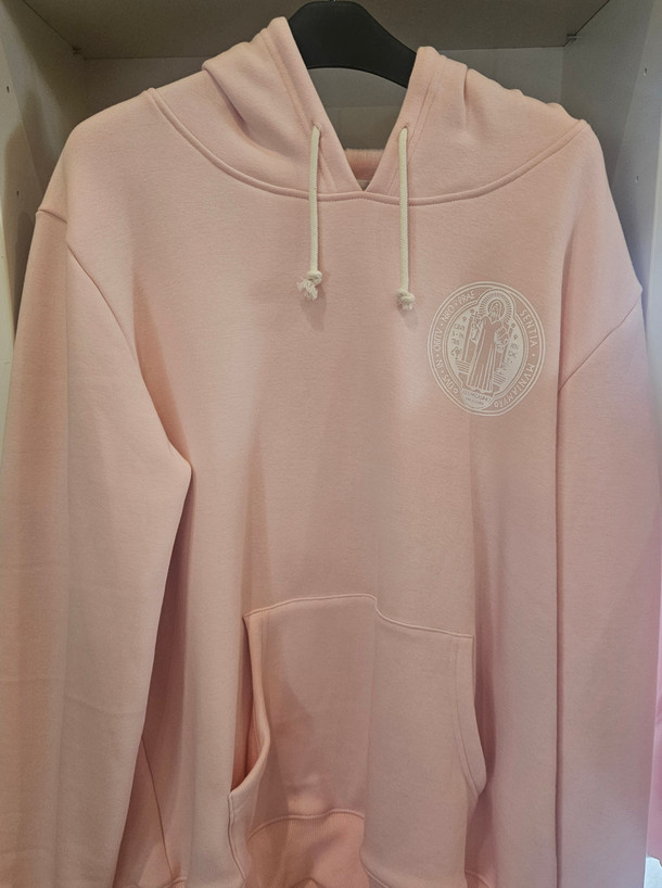 St Benedict Medal Hoodie (Pink) - Piety