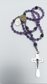  Lady's Style Amethyst Gemstone Beads Rosary (with Embossed Pouch) - Benedict Crucifix