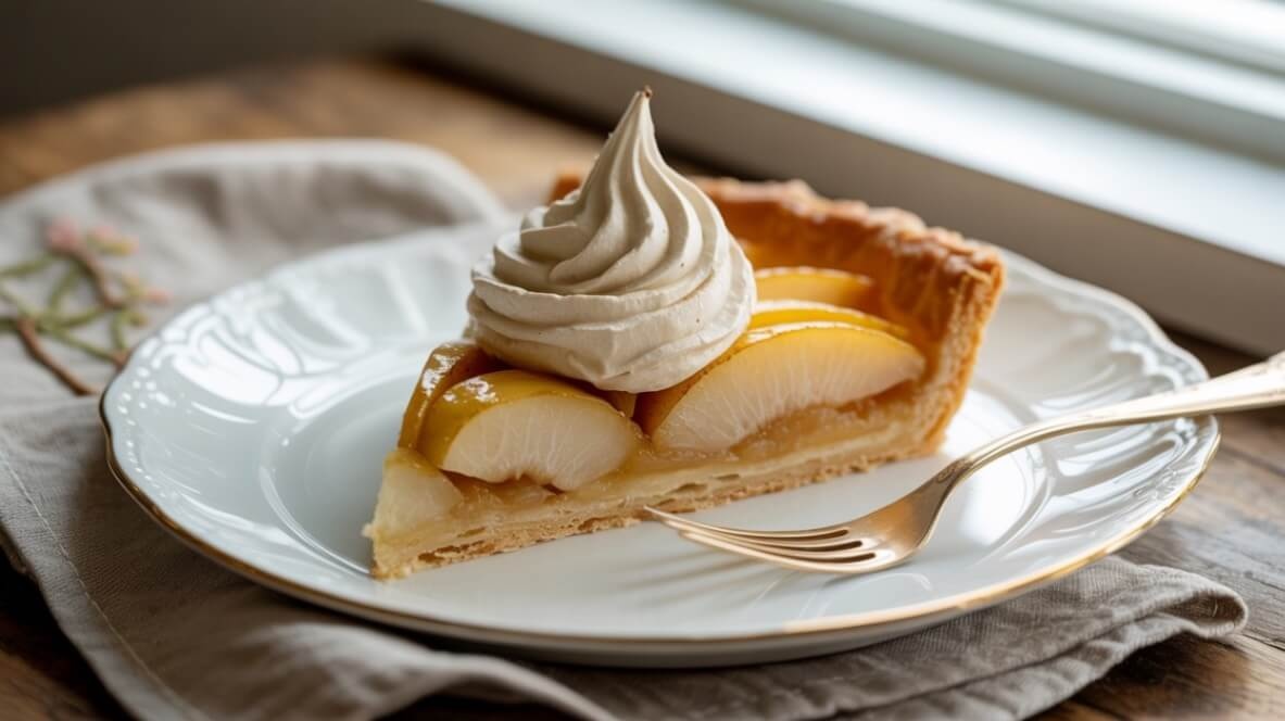 tarta cu pere caramelizare si vanilie