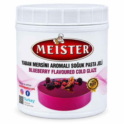 Ingrediente pentru cofetarie, Glazura oglinda la rece - AFINE- 1 kg - Meister, tomvalk.ro