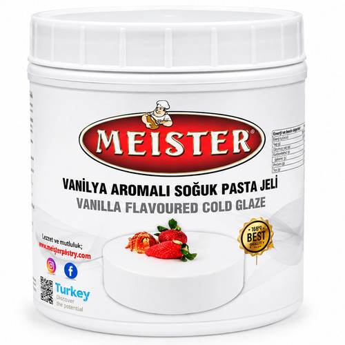 Glazură la rece cu aromă de vanilie Meister, recipient alb  Copiază