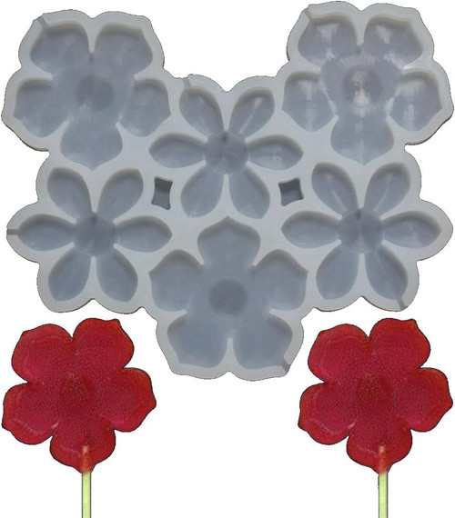 Mulaj silicon Lolipop - 6 Flori