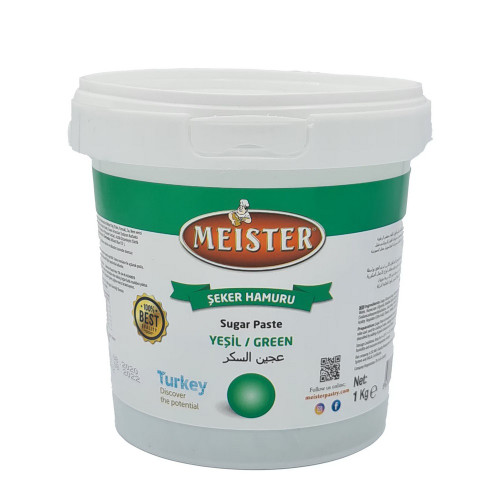 Pasta de zahar, Pasta de zahar - VERDE - 1 kg - Meister, tomvalk.ro