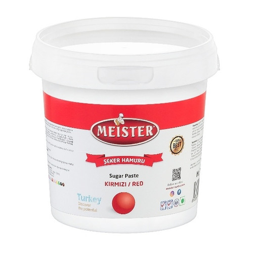 Pasta de zahar, Pasta de zahar - ROSU - 1 kg - Meister, tomvalk.ro