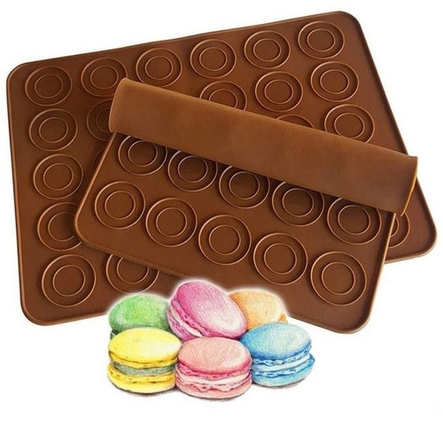 Covoras silicon - macarons - 30 cavitati rotunde - 25,5 cm x 28 cm