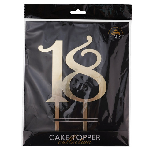 Cake Topper 18  Auriu/Argintiu  13 x 20 cm  Dharst