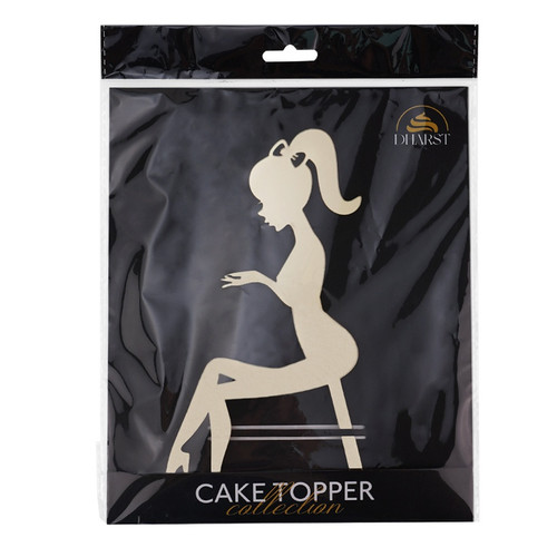 Cake Topper Sitting Lady  Siluetă printesa cu picioruș  15 x 20 cm  Dharst
