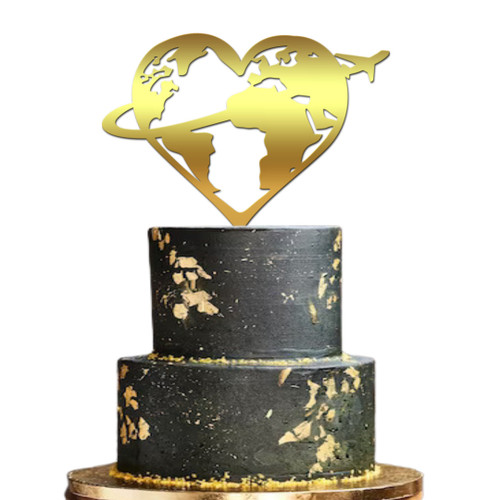 Topper Figurine, Topper tort World in Heart – 17 cm, tomvalk.ro