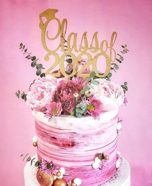 Cake Topper Class of   Acrilic/Plexiglas Personalizabil pentru Absolvire