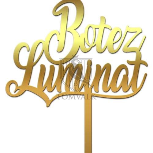 Topper tort Botez luminat pentru tort de botez