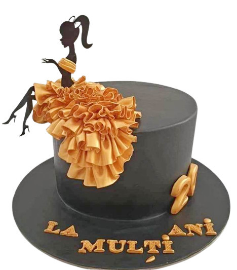 Topper tort Sitting Lady STL08 – siluetă feminină așezată – 16 cm