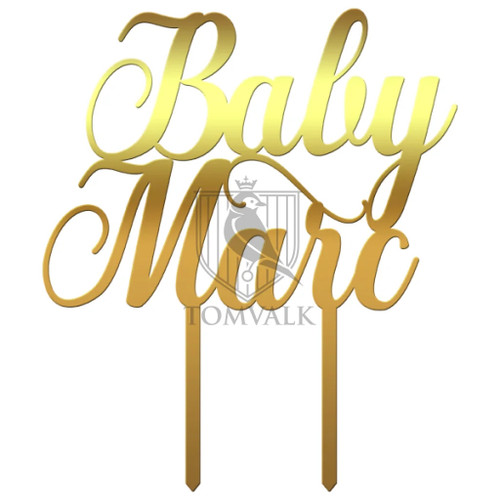 Topper tort botez personalizat „Baby” cu numele copilului N3