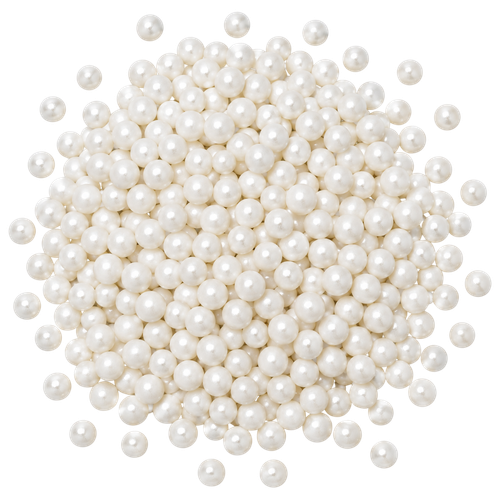 Decor tort, Perle din orez expandat – Alb sidefat – 5 mm – Dobryk – 500 g, tomvalk.ro