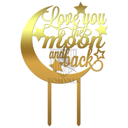 Topper pentru tort Love you to the moon and back