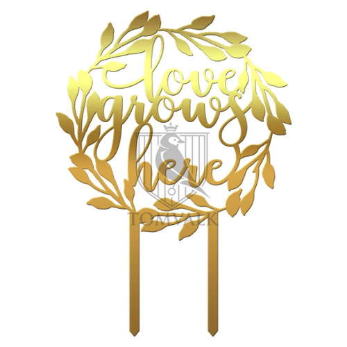 Topper pentru tort Love grows here