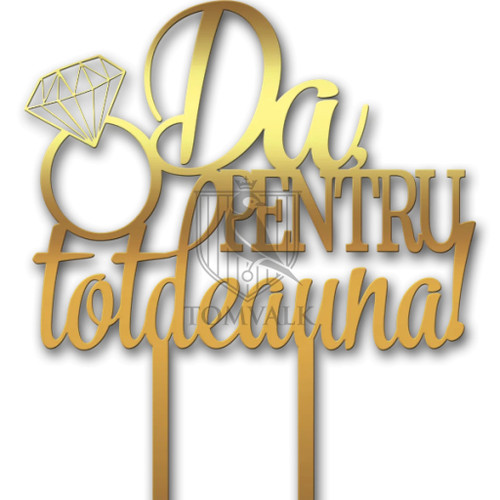 Topper pentru tort Da, pentru totdeauna