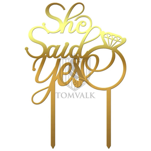 Topper pentru tort She said yes
