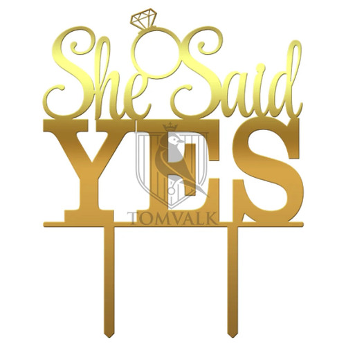 Topper tort She Said Yes SSY05 pentru logodnă