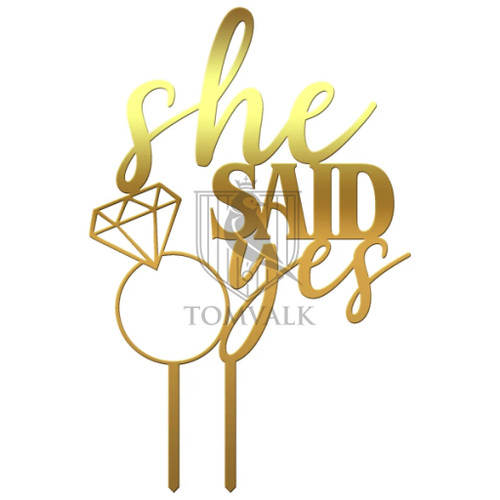 Topper tort She Said Yes SSY02 pentru logodnă
