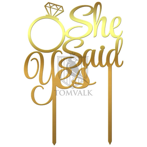 Topper tort She Said Yes SSY04 pentru logodnă