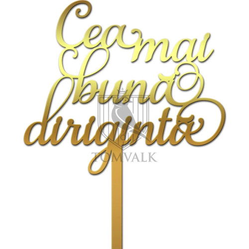 Topper tort Cea mai bună dirigintă  decor dedicat recunoștinței față de dirigintă