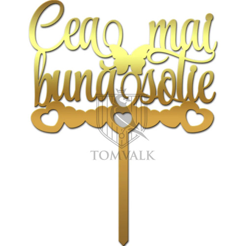 Topper tort Cea mai bună soție  decor romantic pentru aniversări de cuplu