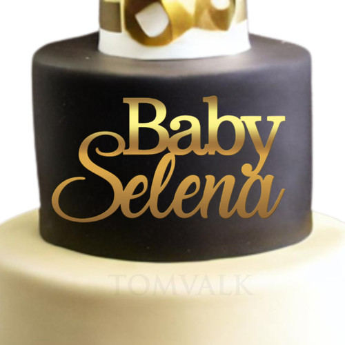 Topper frontal pentru tort „Baby” personalizat cu numele copilului FP