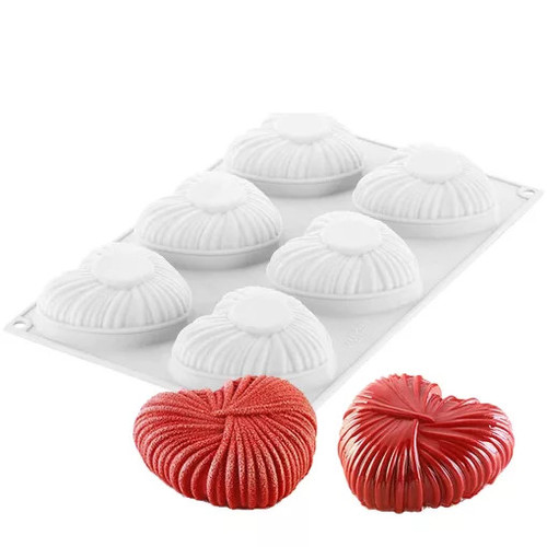 Forma Silicon Wrapped Hearts, 6 cavitati, 1, tomvalk.ro