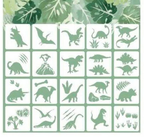 Pachet 20 Sabloane decorative tort, Dinozauri