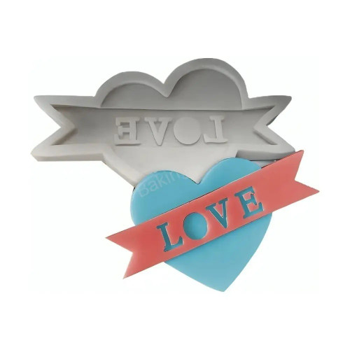 Viva.z, Mulaj din silicon Love – inimă cu banner, tomvalk.ro