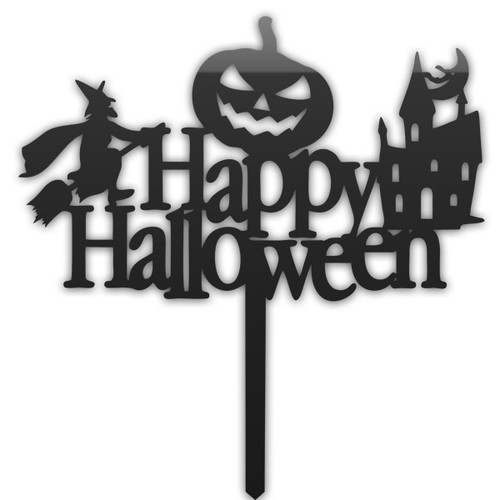 Topper Halloween, Topper tort Halloween „Happy Halloween” – HWN003, tomvalk.ro