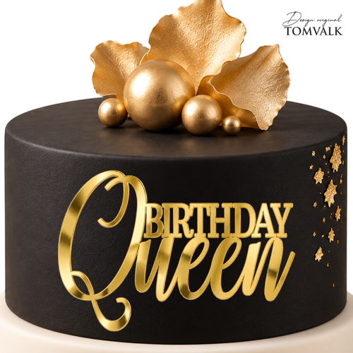 Topper frontal tort Birthday Queen 
