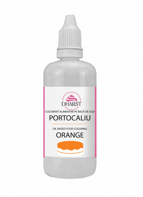 Colorant Alimentar PORTOCALIU pe Bază de Ulei - 80 ml  Dharst