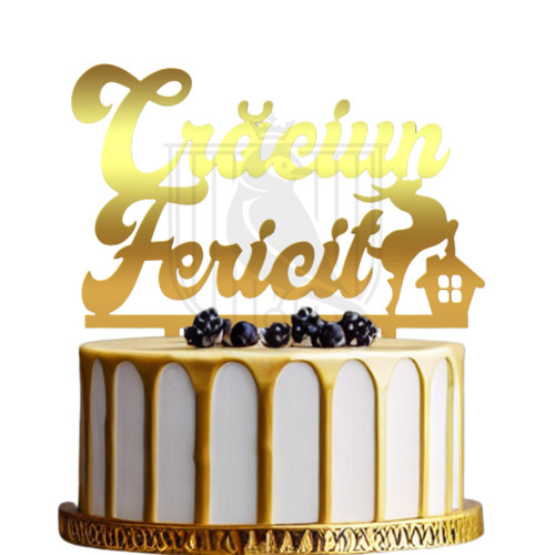 Topper pentru tort Crăciun Fericit Rnd
