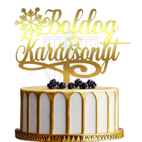 Topper pentru tort Boldog karcsonyt OFn