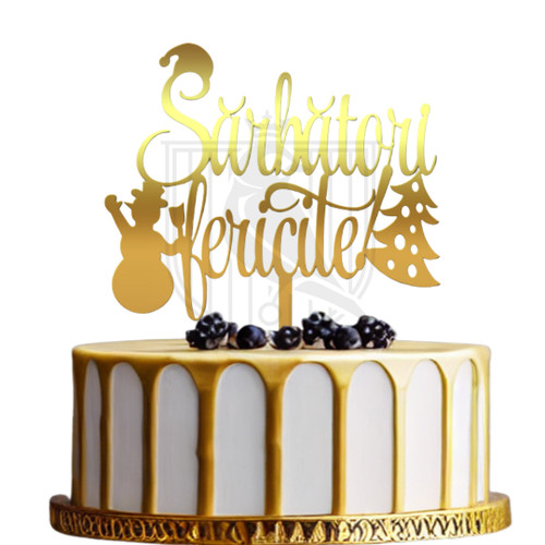Topper pentru tort Sarbatori Fericite IC