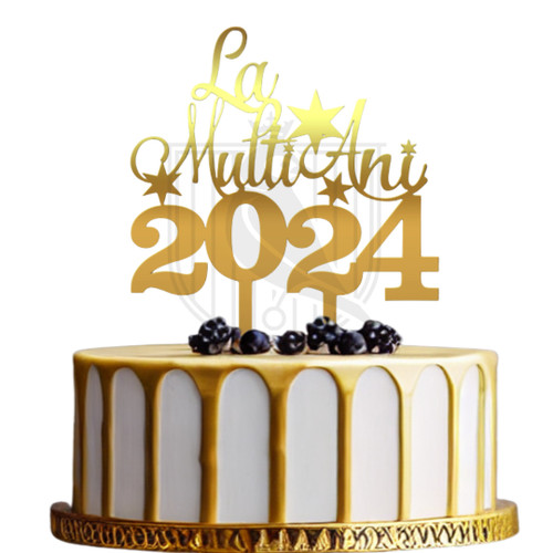 Topper pentru tort La multi ani 2024 Cp