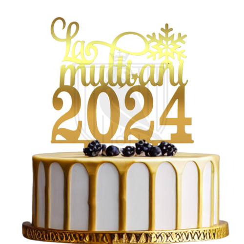 Topper pentru tort La multi ani 2024 Adz