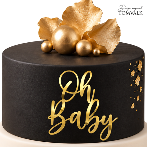 Toppere pentru botez și baby shower, Topper tort botez „Oh Baby” L, tomvalk.ro