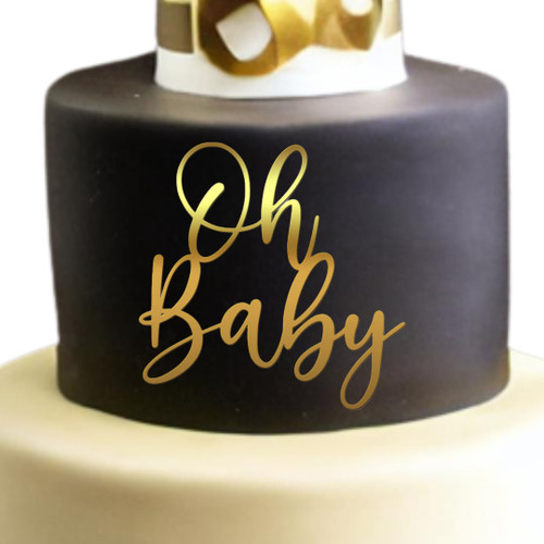 Topper tort botez „Oh Baby” fără piciorușe pentru aplicare frontală