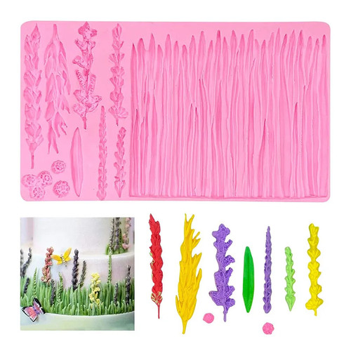 Mulaj din silicon Lavandă și iarbă decorativă cu modele botanice în relief
