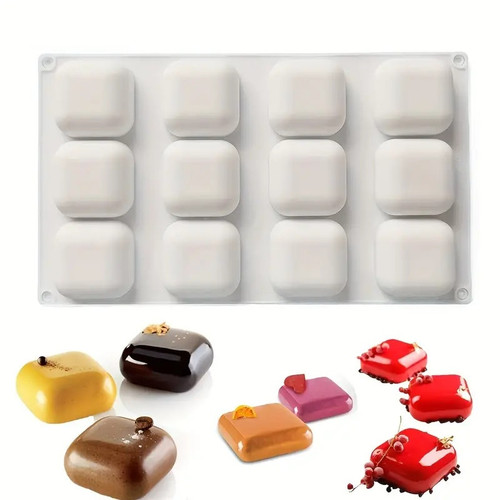 Forma de silicon Mousse square cu 12 cavitati