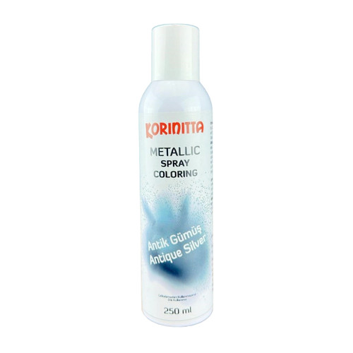 Colorant Spray Metalic Argintiu Antichizat - 250 ml - Korinitta