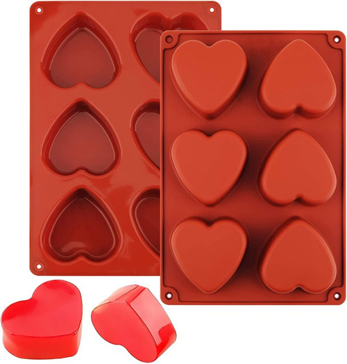 Viva.z, Forma Silicon pentru briose - Inimi - 6 alveole - XH-11, tomvalk.ro