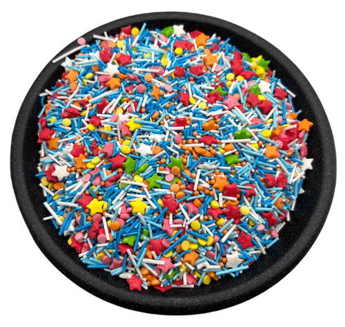 Decor tort, Sprinkles Foc de artificii nr 2 - Mix stelute, betisoare si bilute multicolore - 1Kg, tomvalk.ro